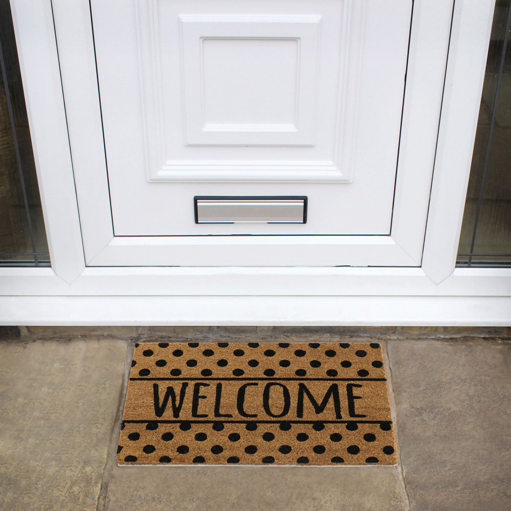 JVL Spots Latex Coir Door Mat 40 x 70cm Wilko