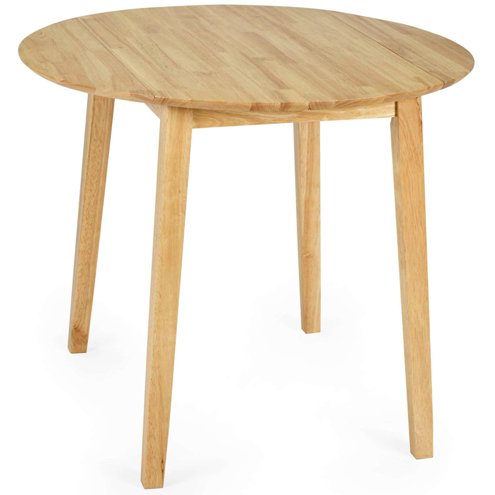 Julian Bowen Coast 4 Seater Oak Effect Round Drop Leaf Dining Table Image 2