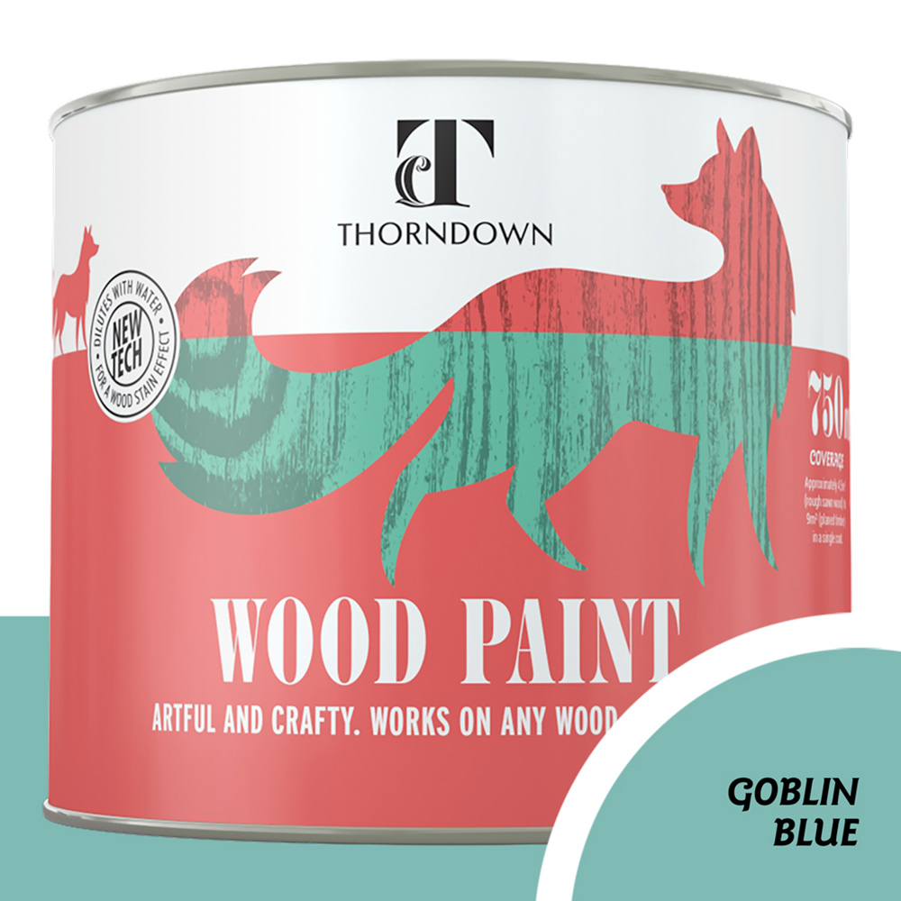 Thorndown Goblin Blue Satin Wood Paint 750ml Image 3