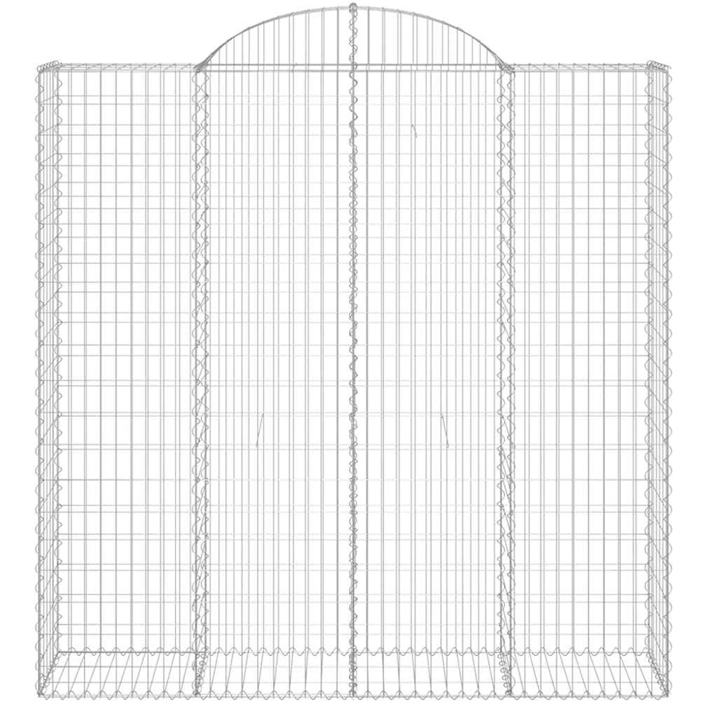 vidaXL Silver Galvanised Iron Arched Gabion Basket 200 x 50 x 200/220cm 9 Pack Image 4