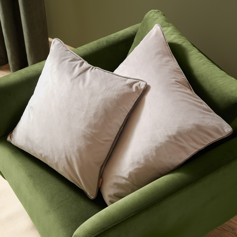 Furn Meridian Dove and Charcoal Velvet Cushion 45 x 45cm Image 5