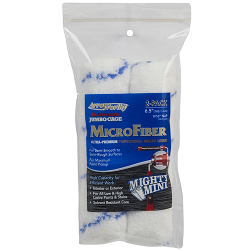 ArroWorthy 2 Pack 6.5 x 9/16 inch Nap Microfibre Roller Sleeve Image