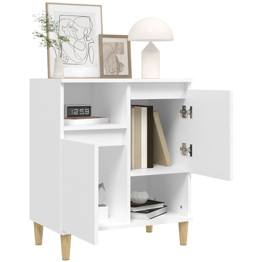 vidaXL 2 Door 2 Shelf White Sideboard Image 3