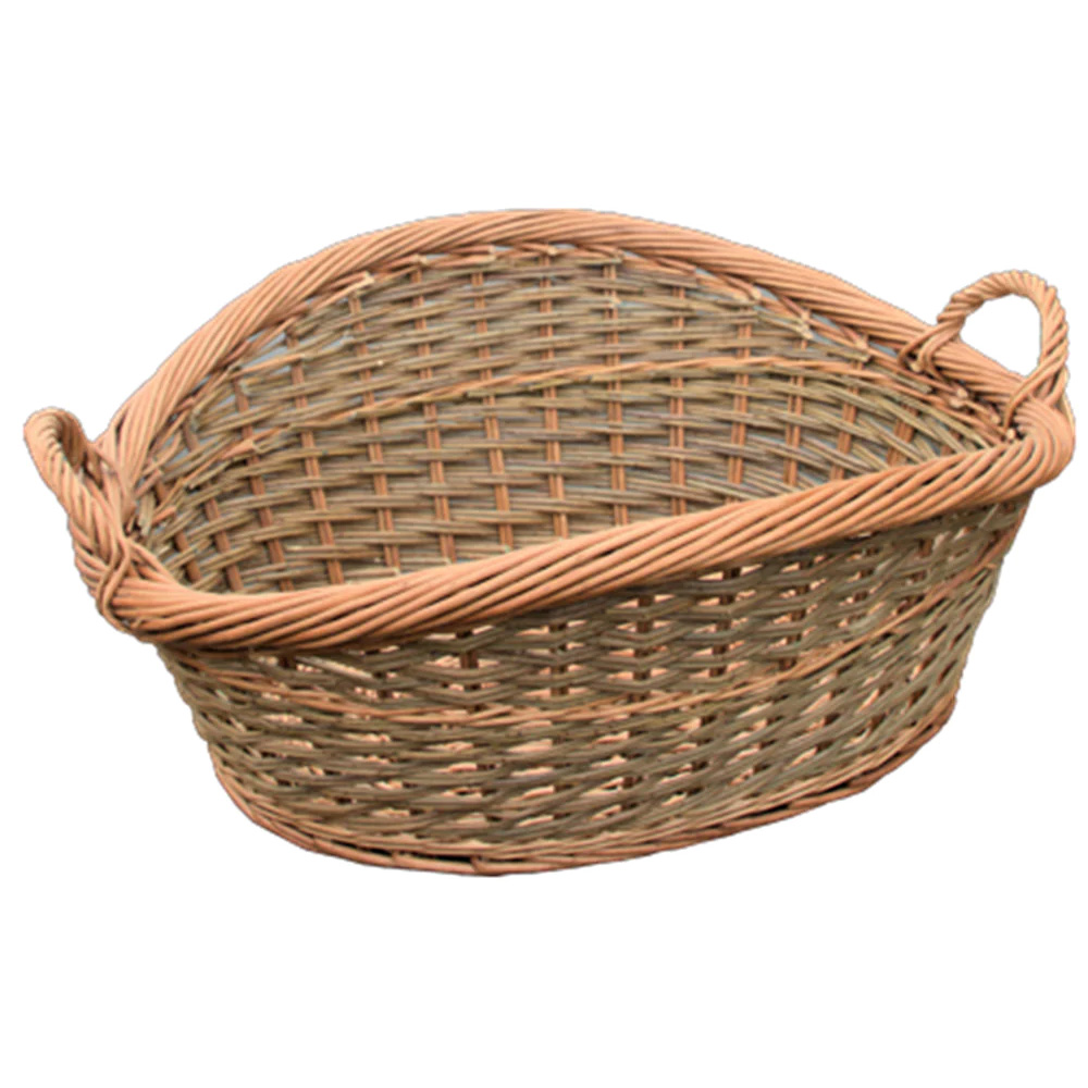 Red Hamper Roll Top Loose Weave Wicker Wash Basket Image 1