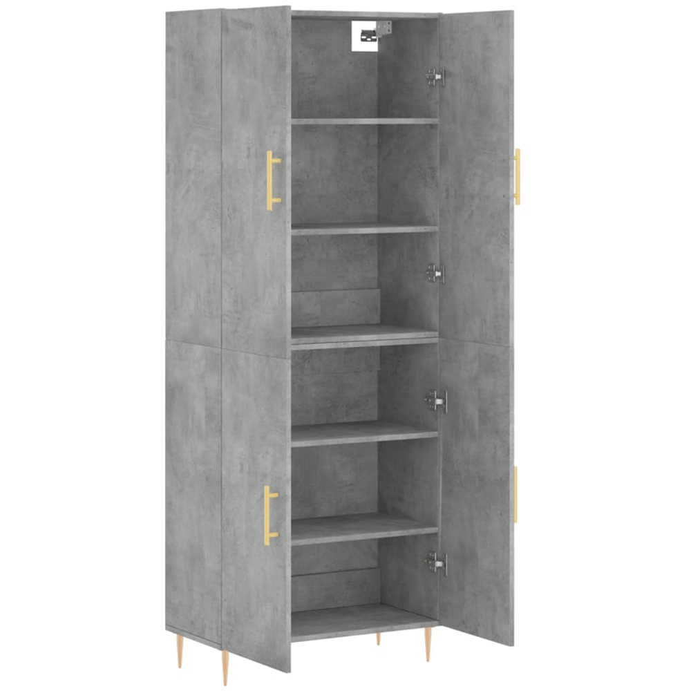 vidaXL 4 Door Concrete Grey Wooden Cabinet Image 4