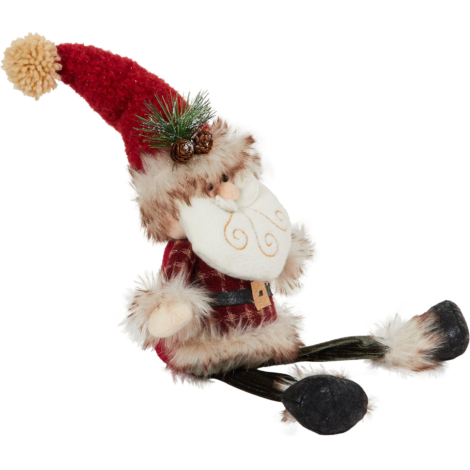 Traditional Sitting Snowman or Santa - Multicolour Image 6