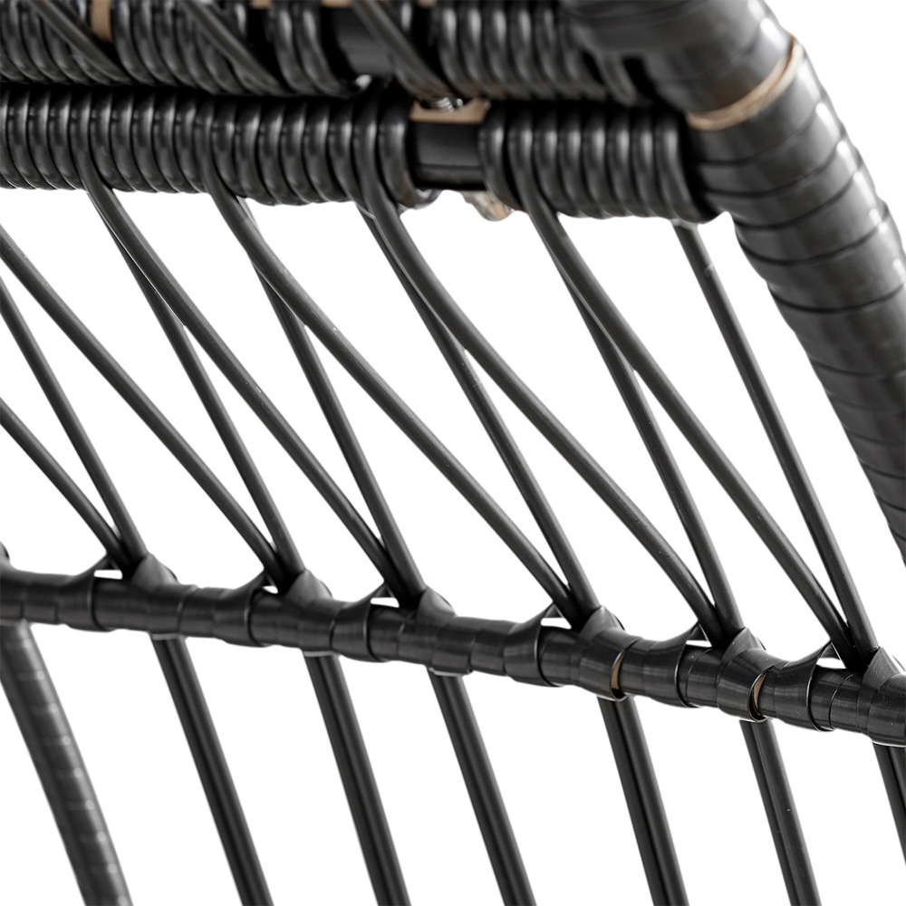 Furniture Box Veza Black Rattan Outdoor Egg Chair with Cushions Image 5