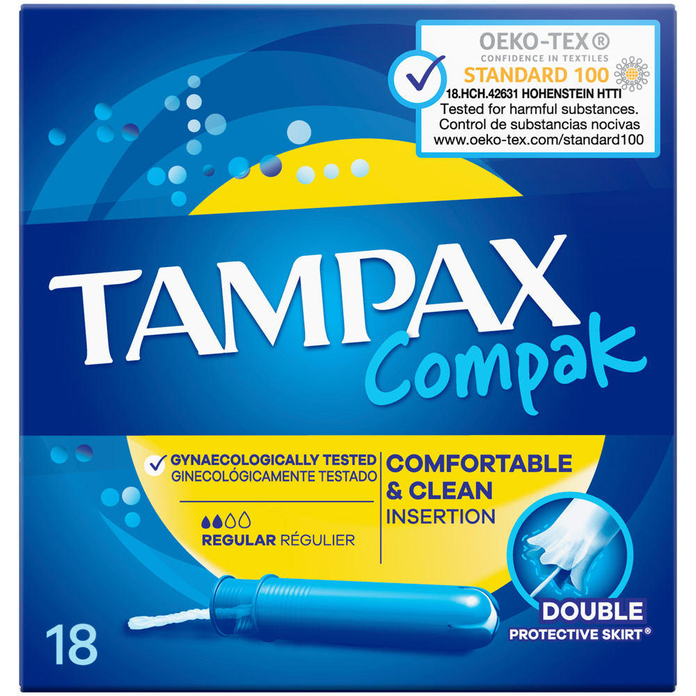 Tampax Compak Regular Tampons with Applicator 18 Pack Image 2