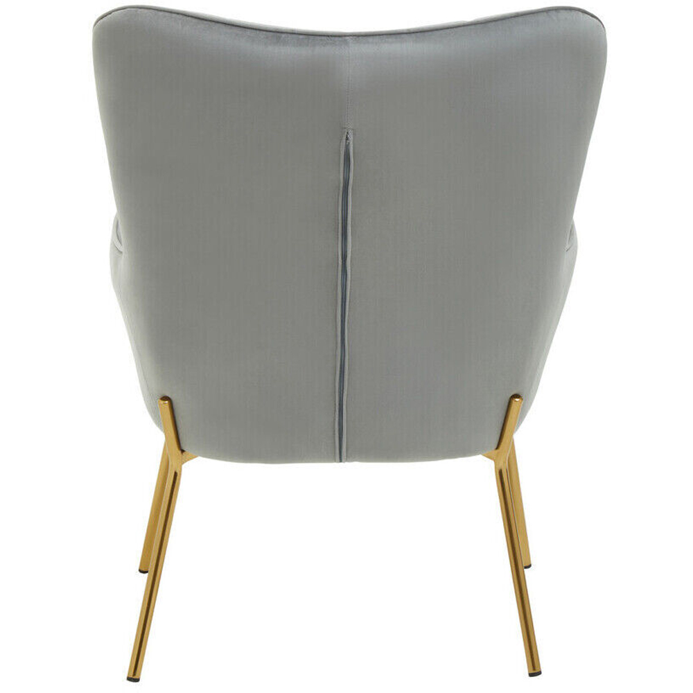 Premier Housewares Stockholm Gold and Grey Velvet Armchair Image 4