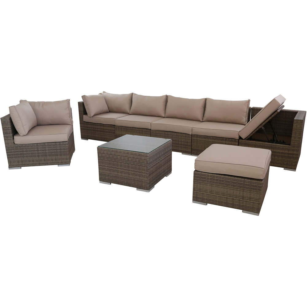 Furniture One 7 Seater Yellow Modular Patio Corner Sofa Set Image 2
