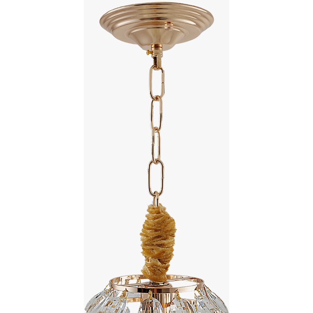Living and Home Gold Iron Crystal E27 LED Pendant Light Image 7