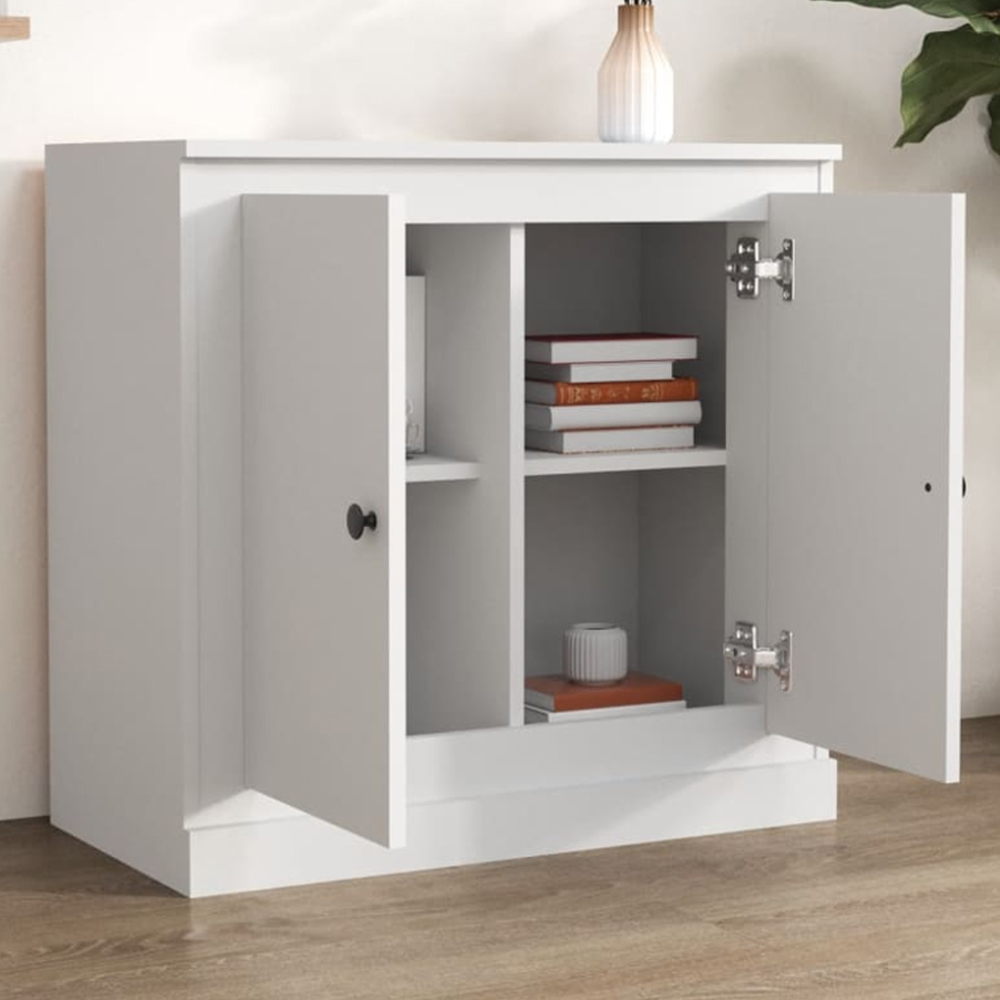 vidaXL 2 Door White Sideboard Image 1
