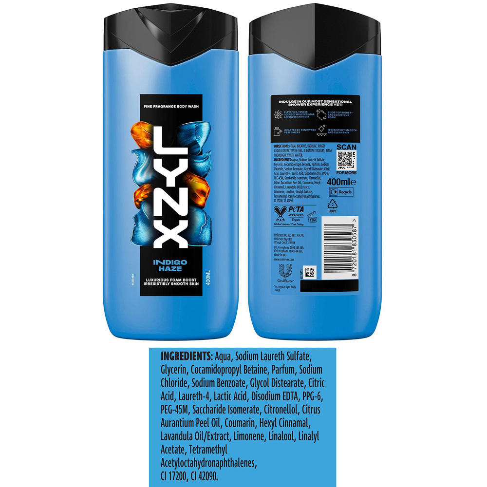 Lynx Fine Fragrance Indigo Haze Premium Scent Lavender Musk Body Wash 400ml 6 Pack Image 7
