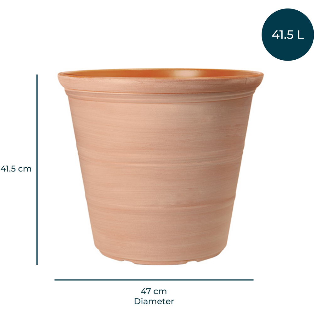 Jack Stonehouse Terracotta Effect Recycled Plastic Planter 47cm Image 5