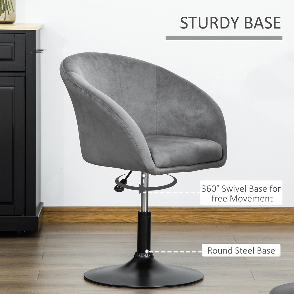 Portland Grey Tub Seat Swivel Bar Stool Image 6
