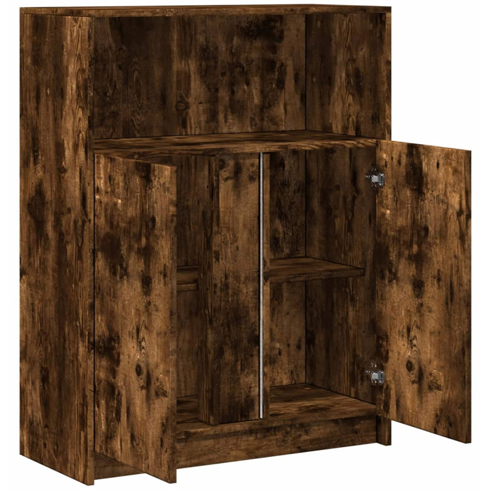 vidaXL 2 Door Single Shelf Smoked Oak Sideboard with RGB LED Lights Image 9