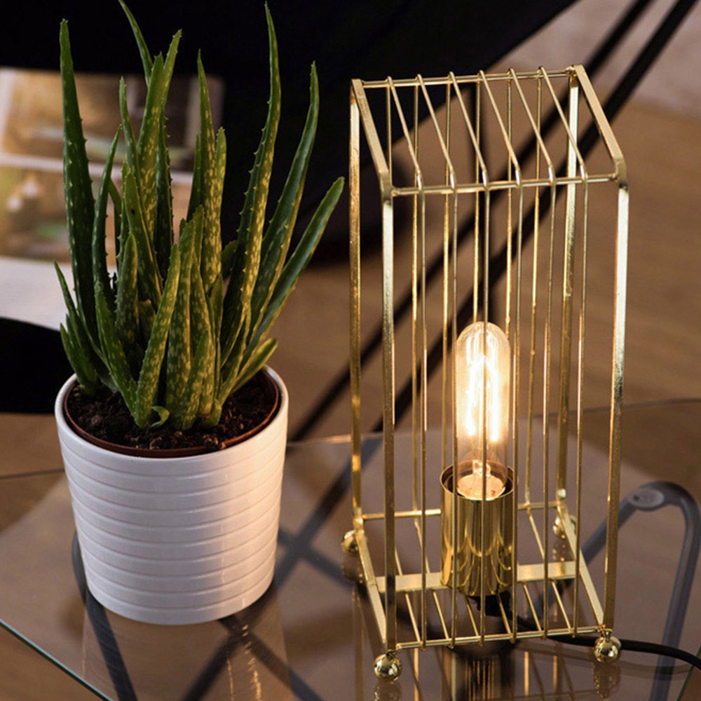 Premier Housewares Deco Gold Finish Table Lamp Image 2