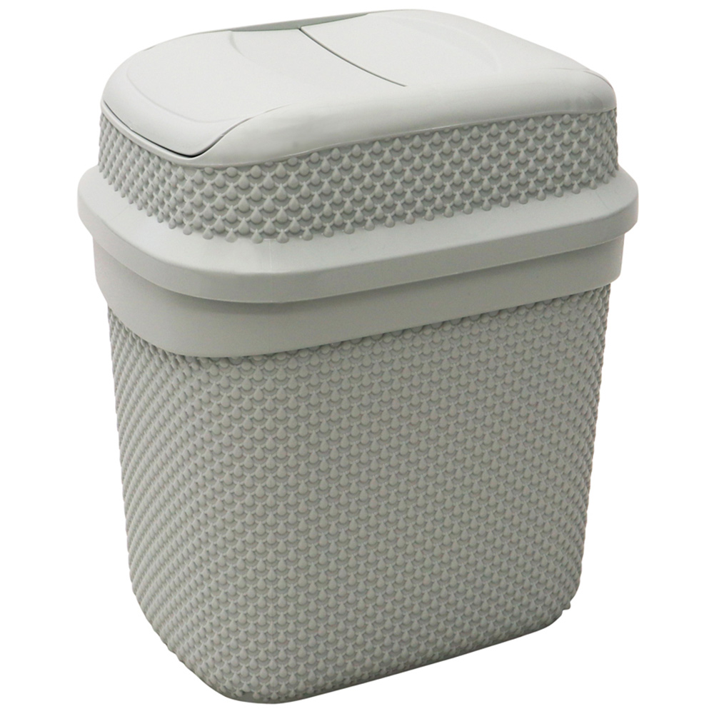 JVL Droplette 11L Ice Grey Push Top Bin Image 1