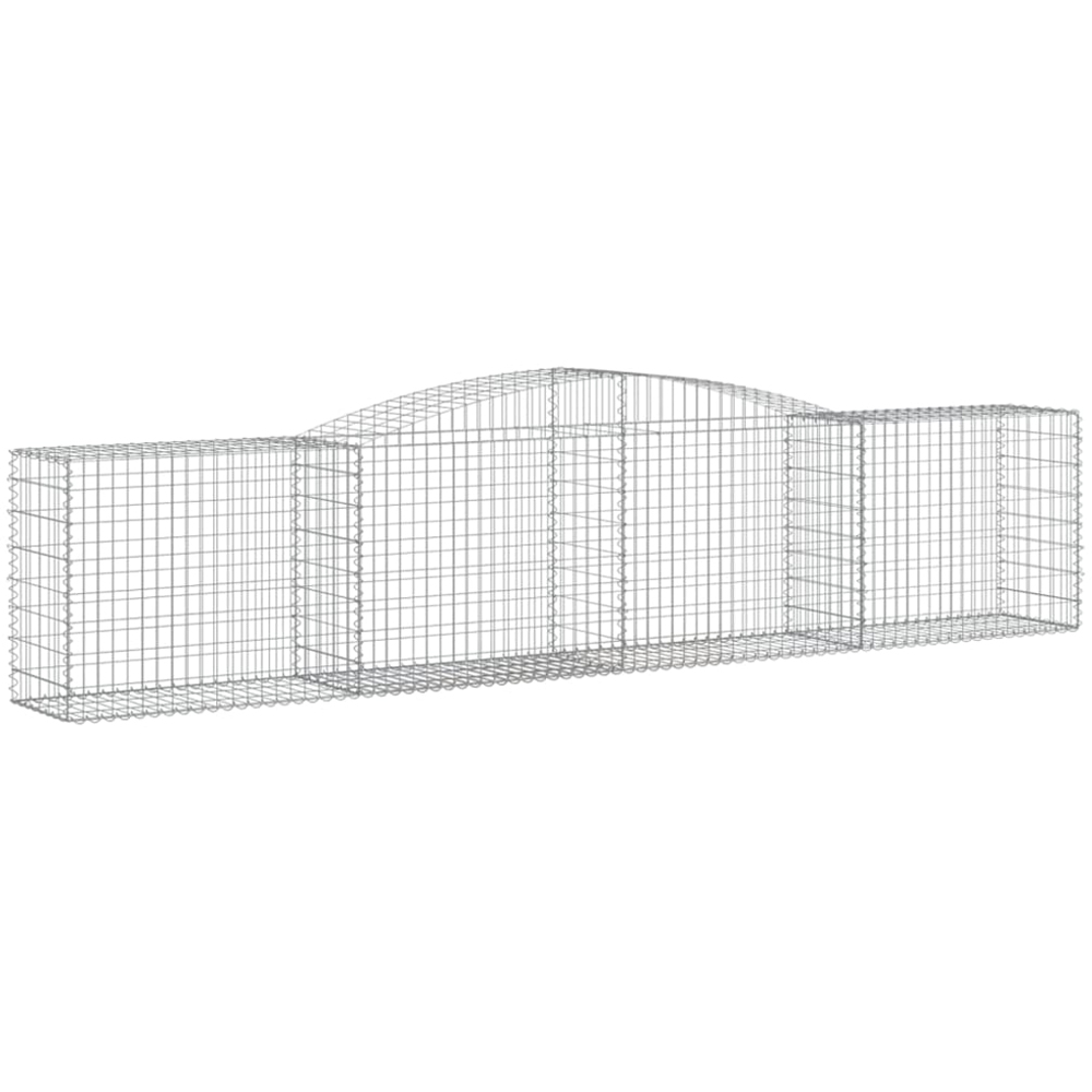 vidaXL Silver Galvanised Iron Arched Gabion Basket 400 x 50 x 80/100cm 4 Pack Image 1