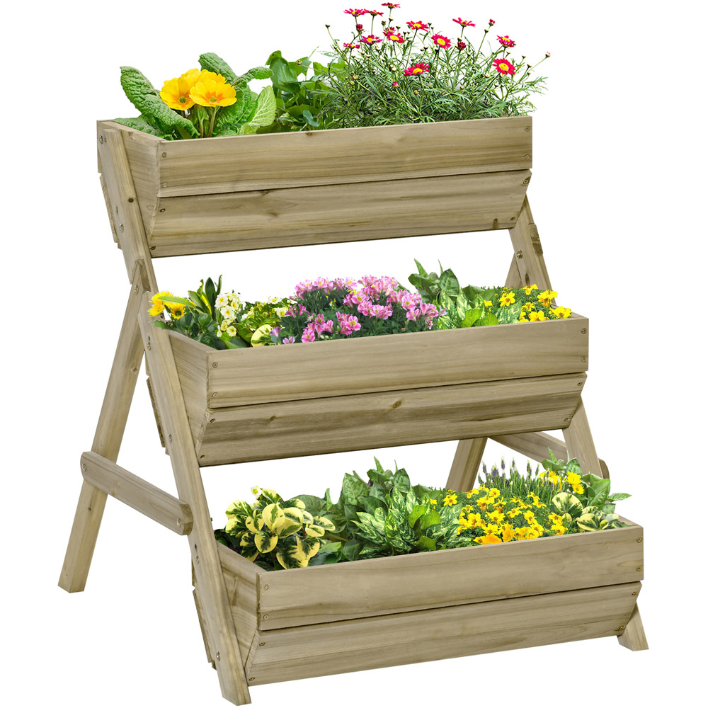 Outsunny 3 Tier Elevated Planter Bed Image 1