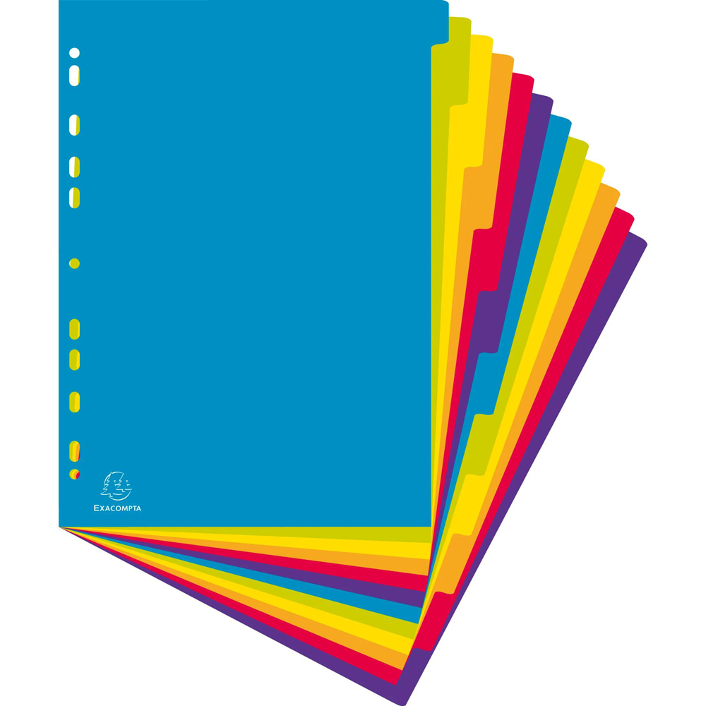 Exacompta Campus A4 Maxi 12 Section Translucent Polypropylene Divider 15 Pack Image 3