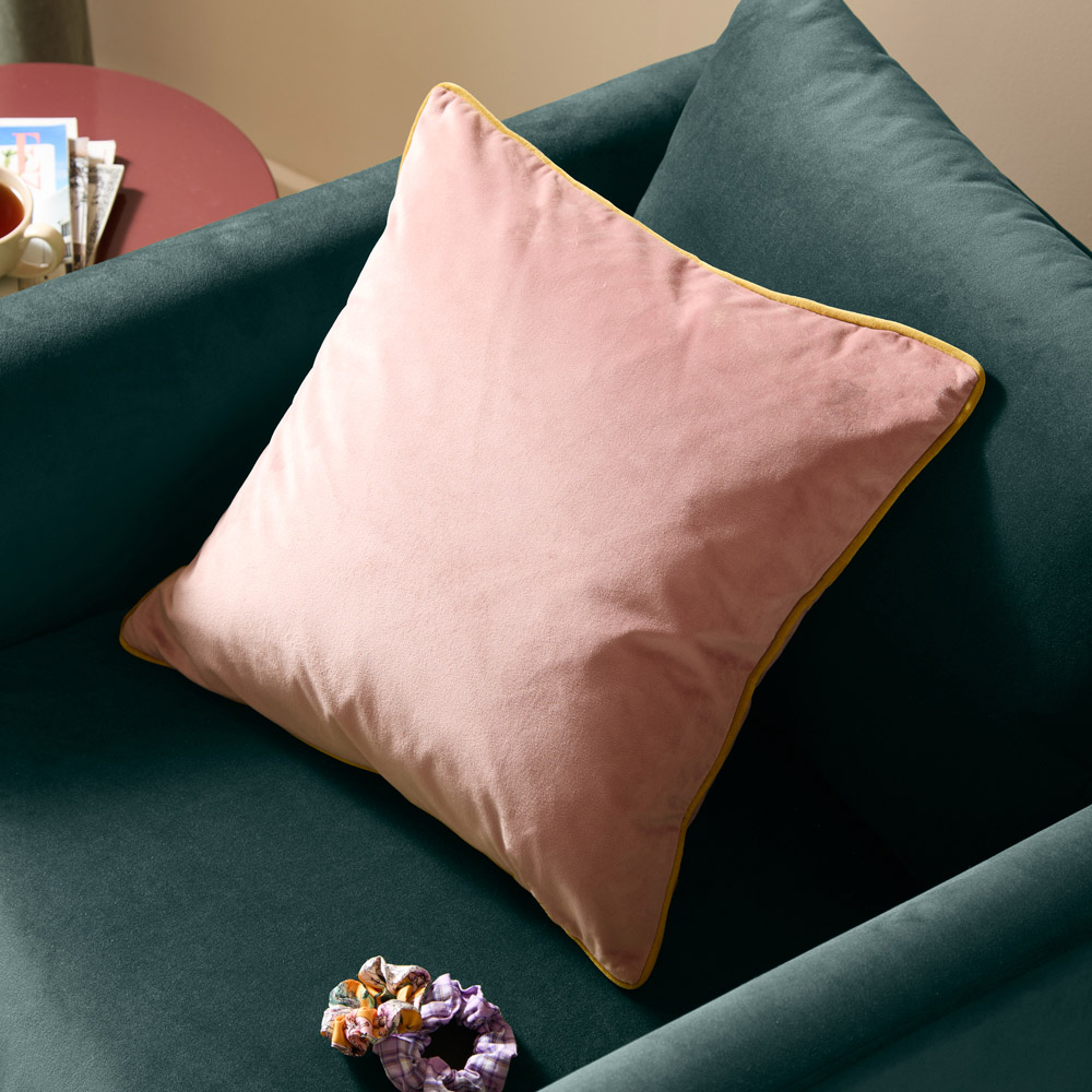 Furn Meridian Blush and Gold Velvet Cushion 45 x 45cm Image 2