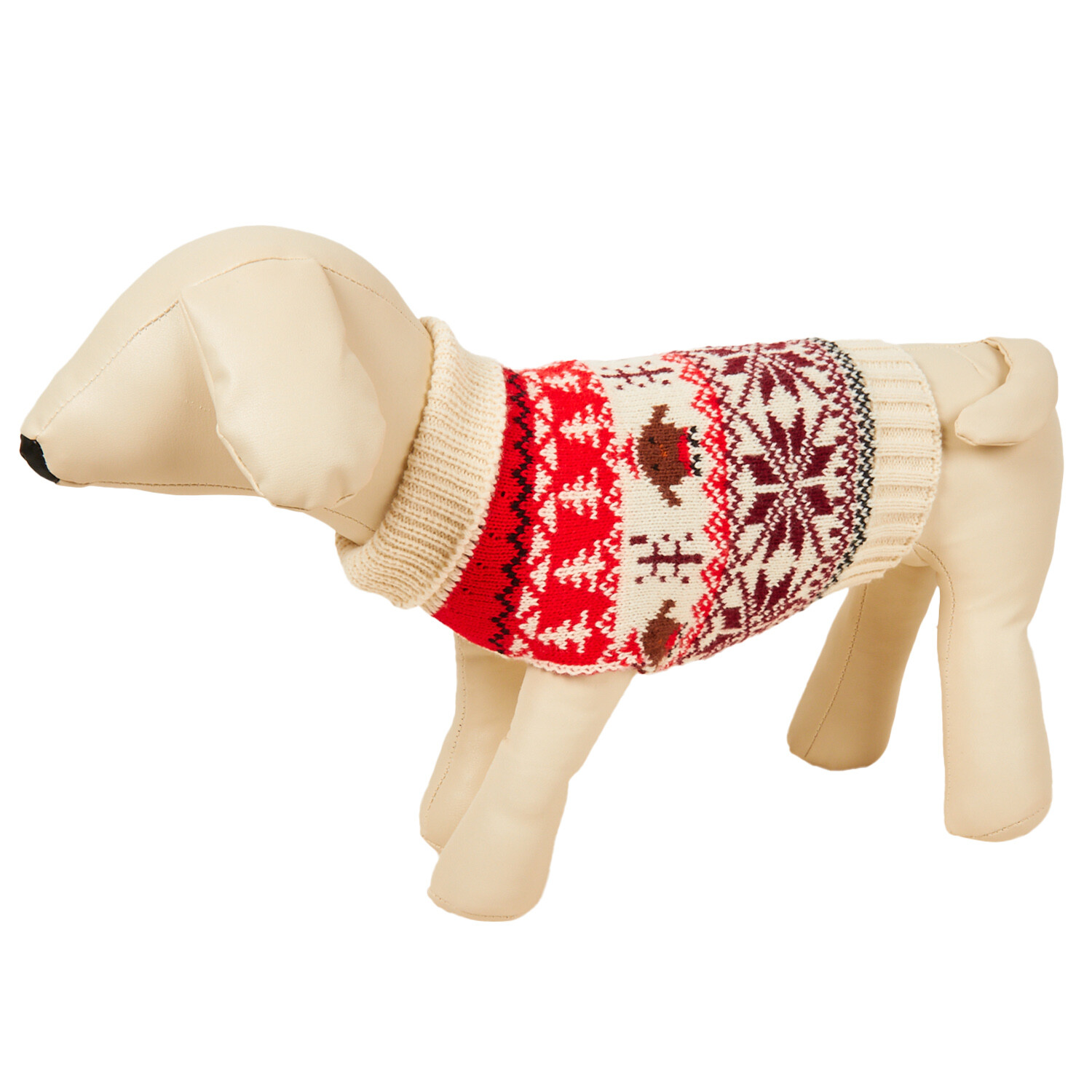 Fair Isle Robin Jumper - Beige / 40cm Image 1