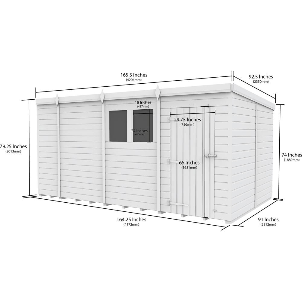 DIY Sheds 14 x 8ft Tongue and Groove Timber Pent Garden Shed Image 9