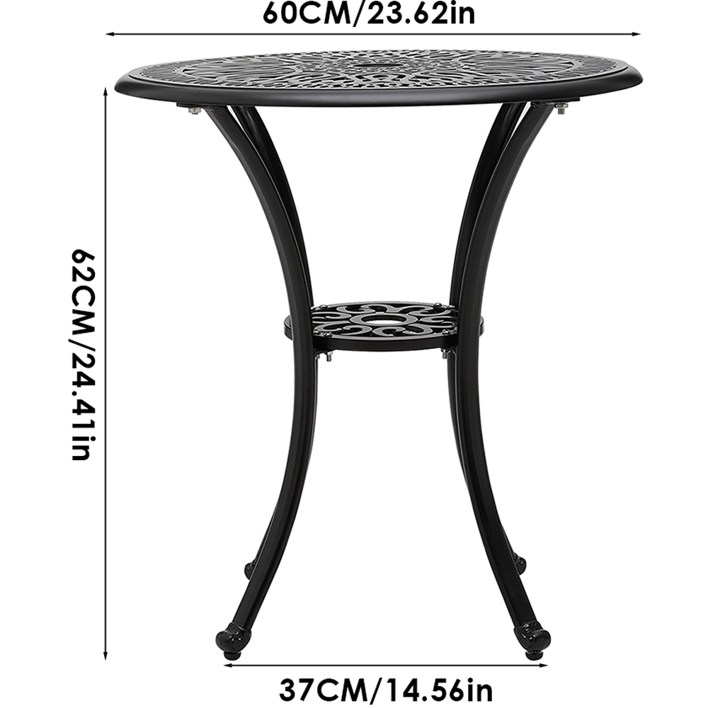 Living and Home 3 Seater Cast Aluminium Bistro Set Image 7