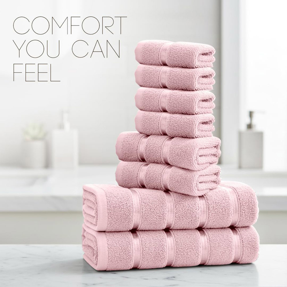 Smart Living Boston 8 Piece Pink Towel Bale Set Image 6