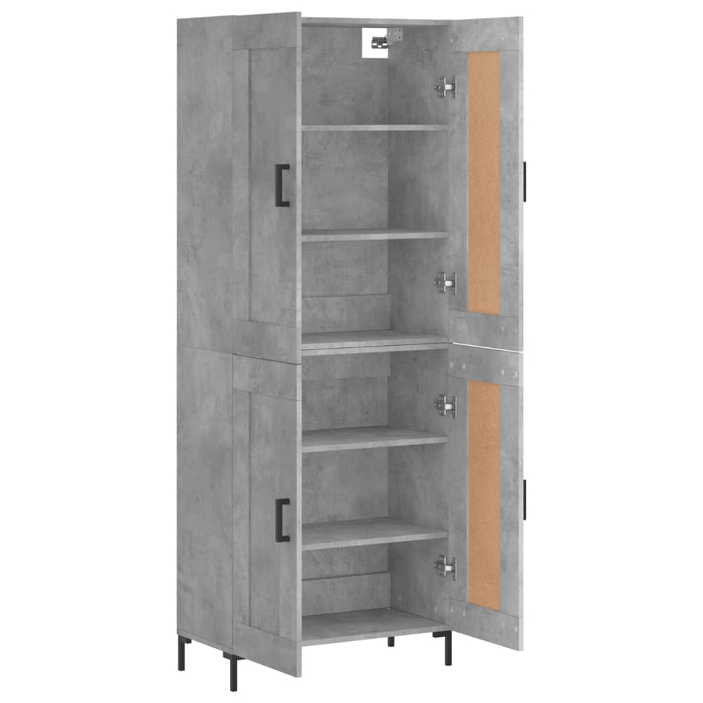 vidaXL 4 Door Grey Highboard Image 4