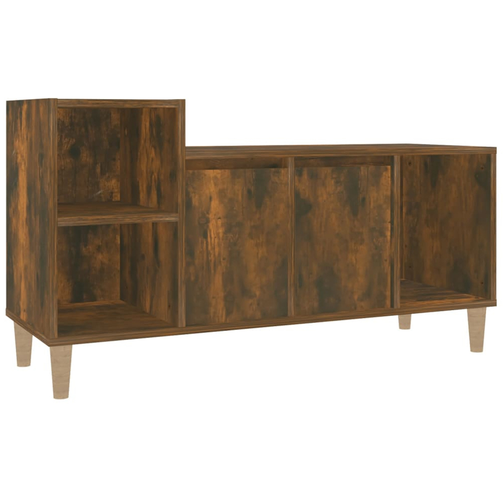 vidaXL 2 Door 3 Shelf Smoked Oak TV Cabinet Image 2