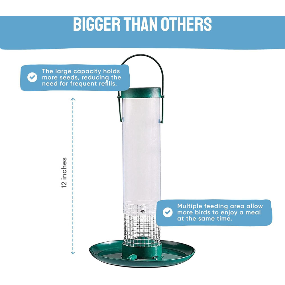 Happy Beaks Supa Plastic Suet Pellet Hanging Bird Feeder with Tray Image 5