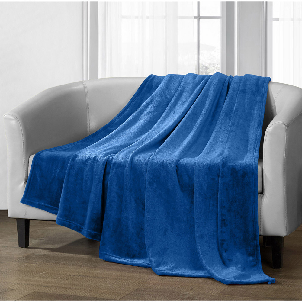 Velosso Royal Blue Mink Throw 150 x 200cm Image 2