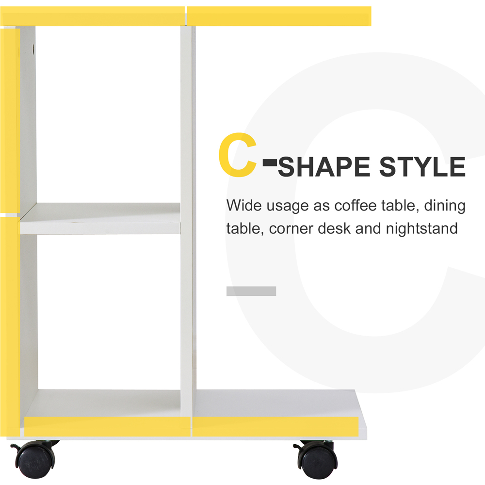 Portland 2 Shelf White C Shape Side Table Image 6