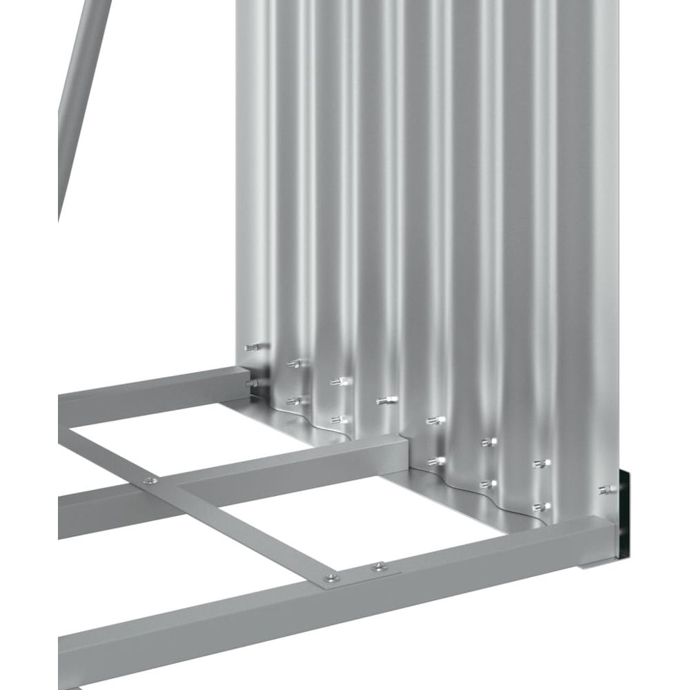 vidaXL Brown Galvanised Steel Firewood Log Holder 170 x 40 x 45cm Image 5