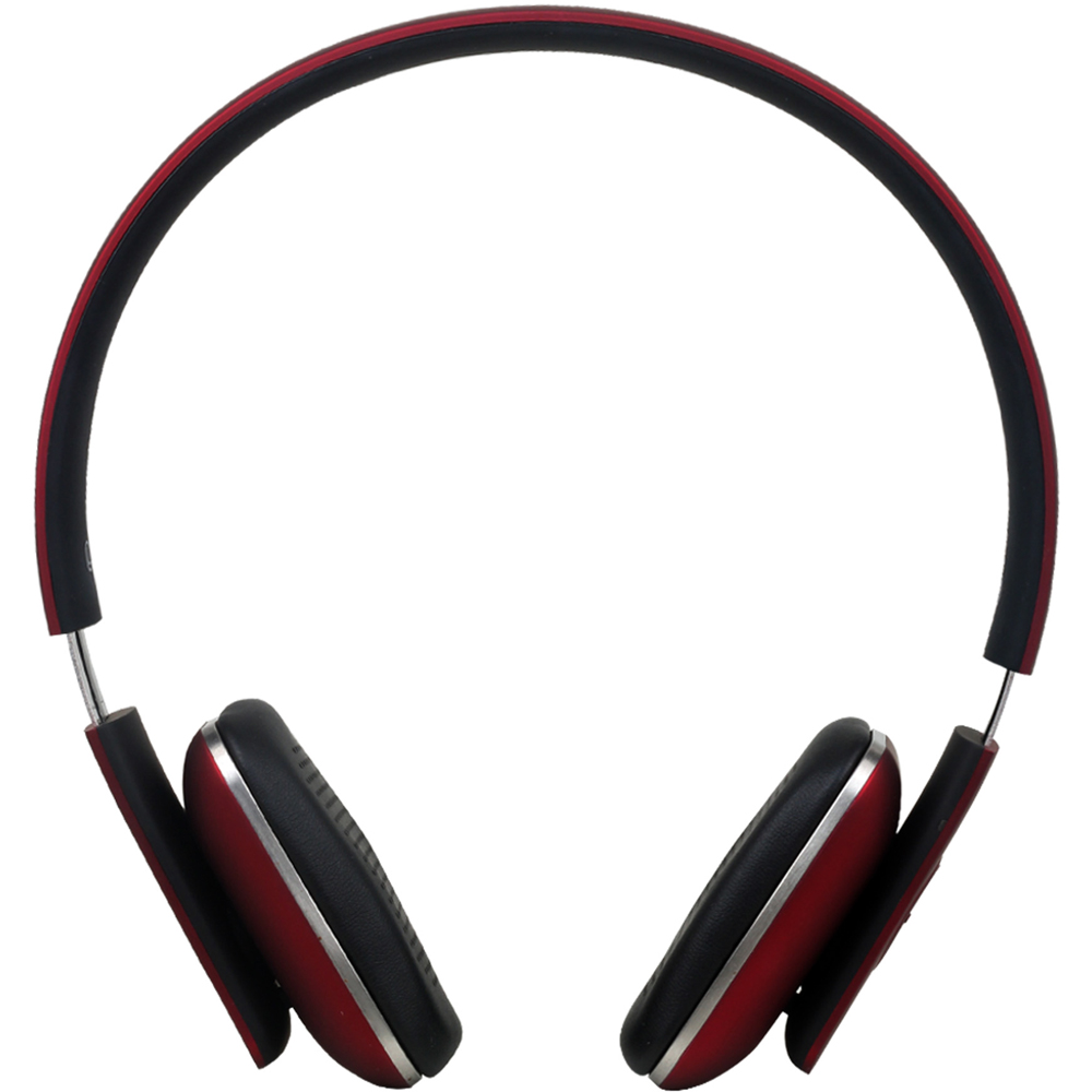 August EP636R Red Wireless Rechargeable On-Ear NFC Bluetooth Headphones with Mic Image 2