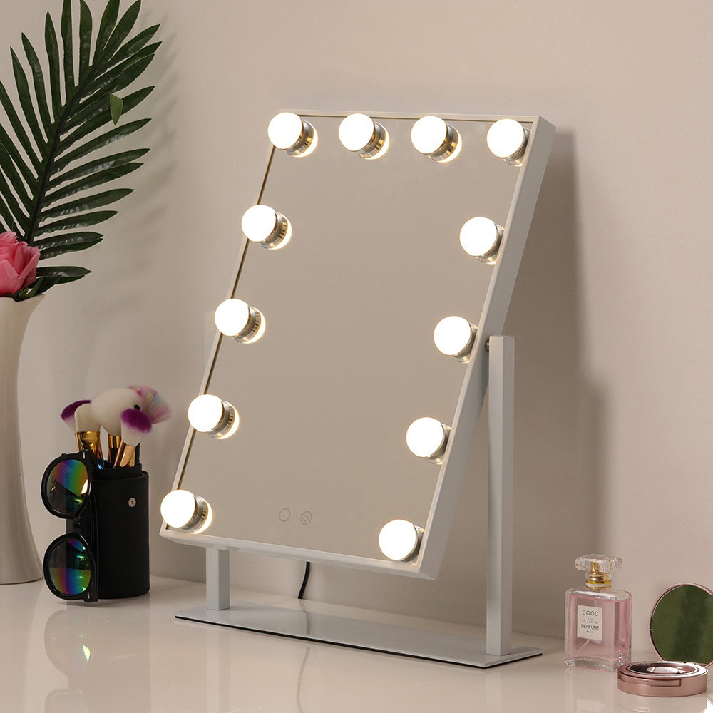 Living and Home White LED Large Rectangular Makeup Mirror 48 x 36cm Image 4