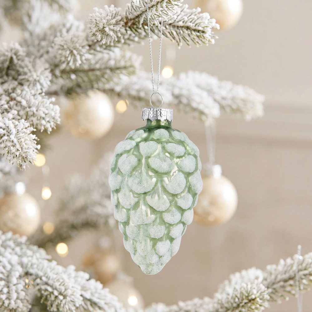 Sage Green Frosted Pinecone or Acorn - Sage Image 3