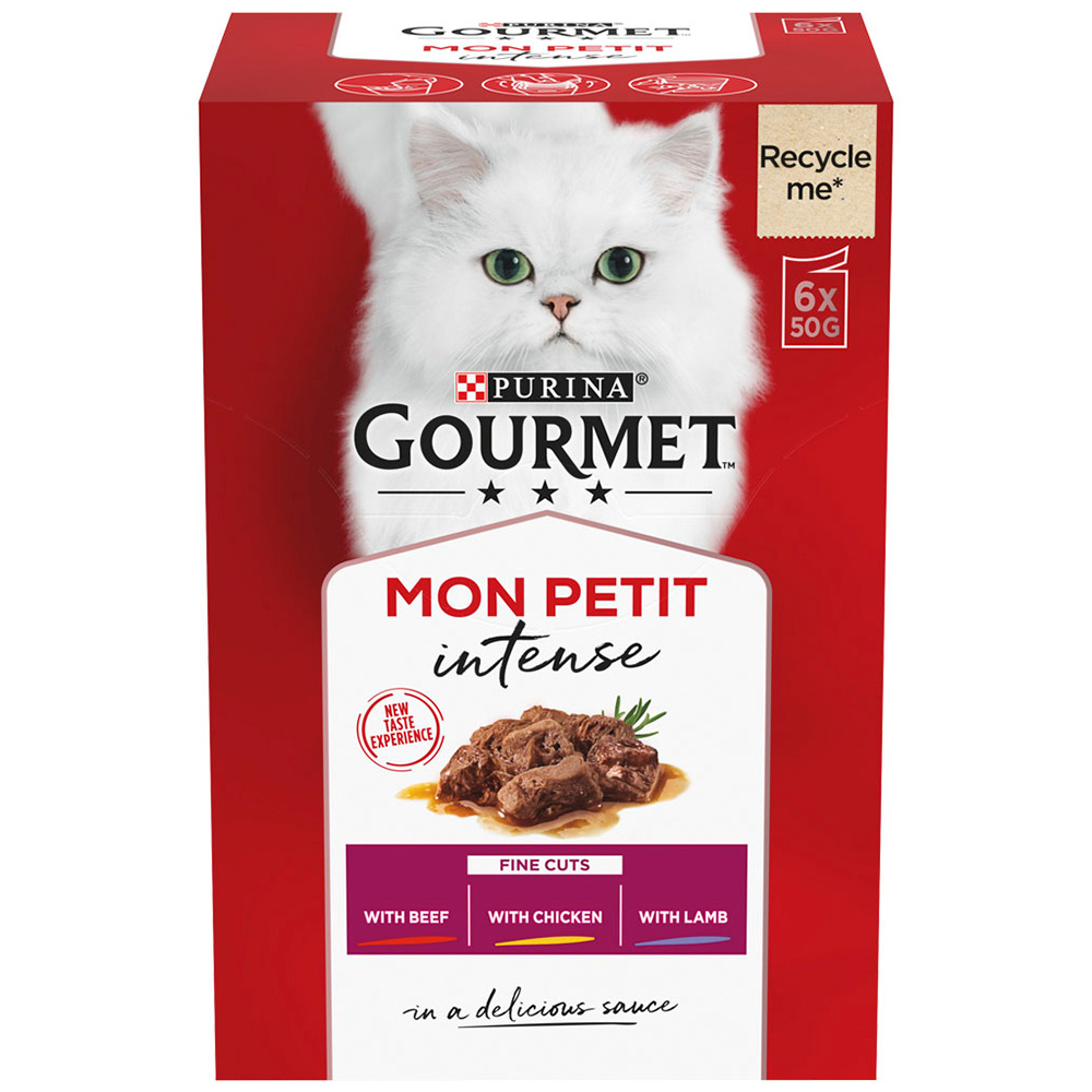 Gourmet Mon Petit Cat Food Pouches Meat 6 x 50g Image 1