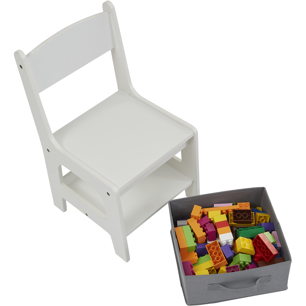 Liberty House Toys 2 Seater White Construction Top Table Set with Storage Image 8