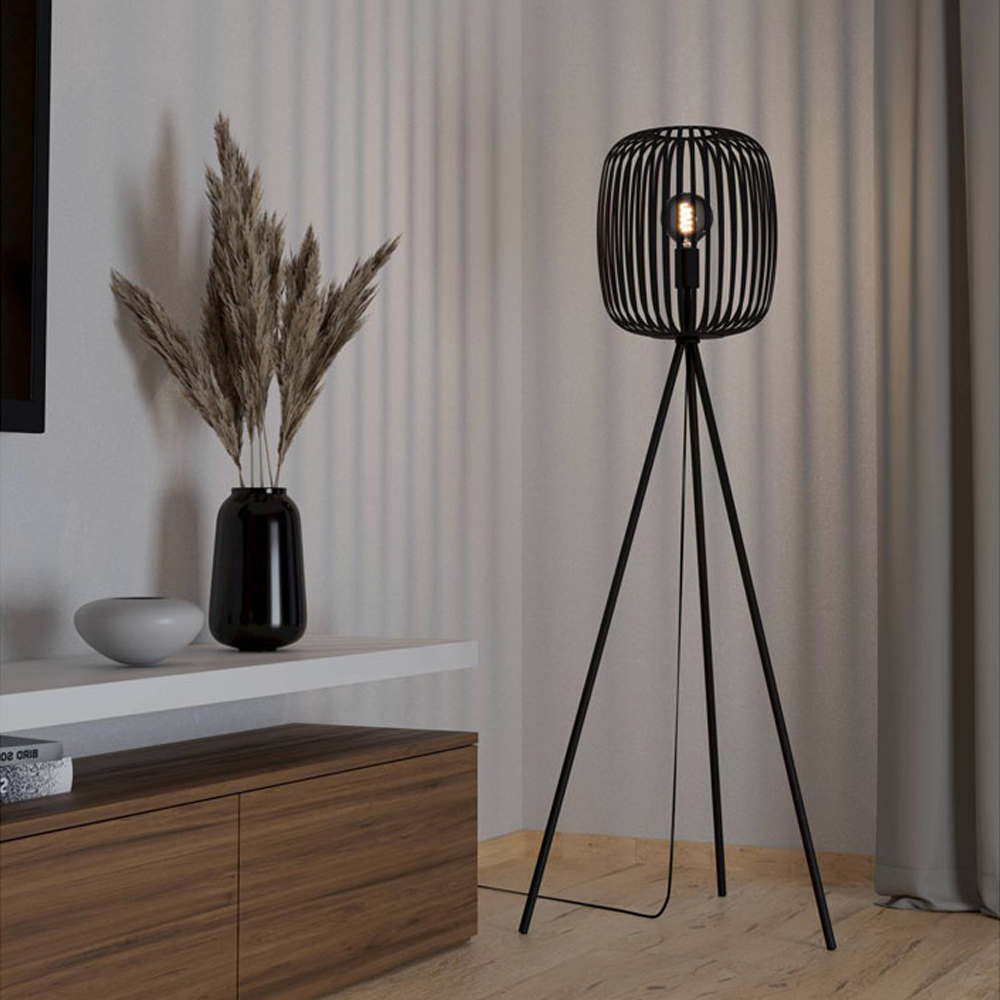 EGLO Romazzina Black Tri Floor Lamp Image 3