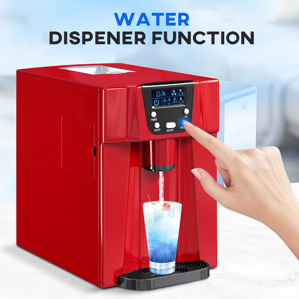 HOMCOM 800-141V70RD Red Ice Maker Machine and Water Dispenser 3L Image 5