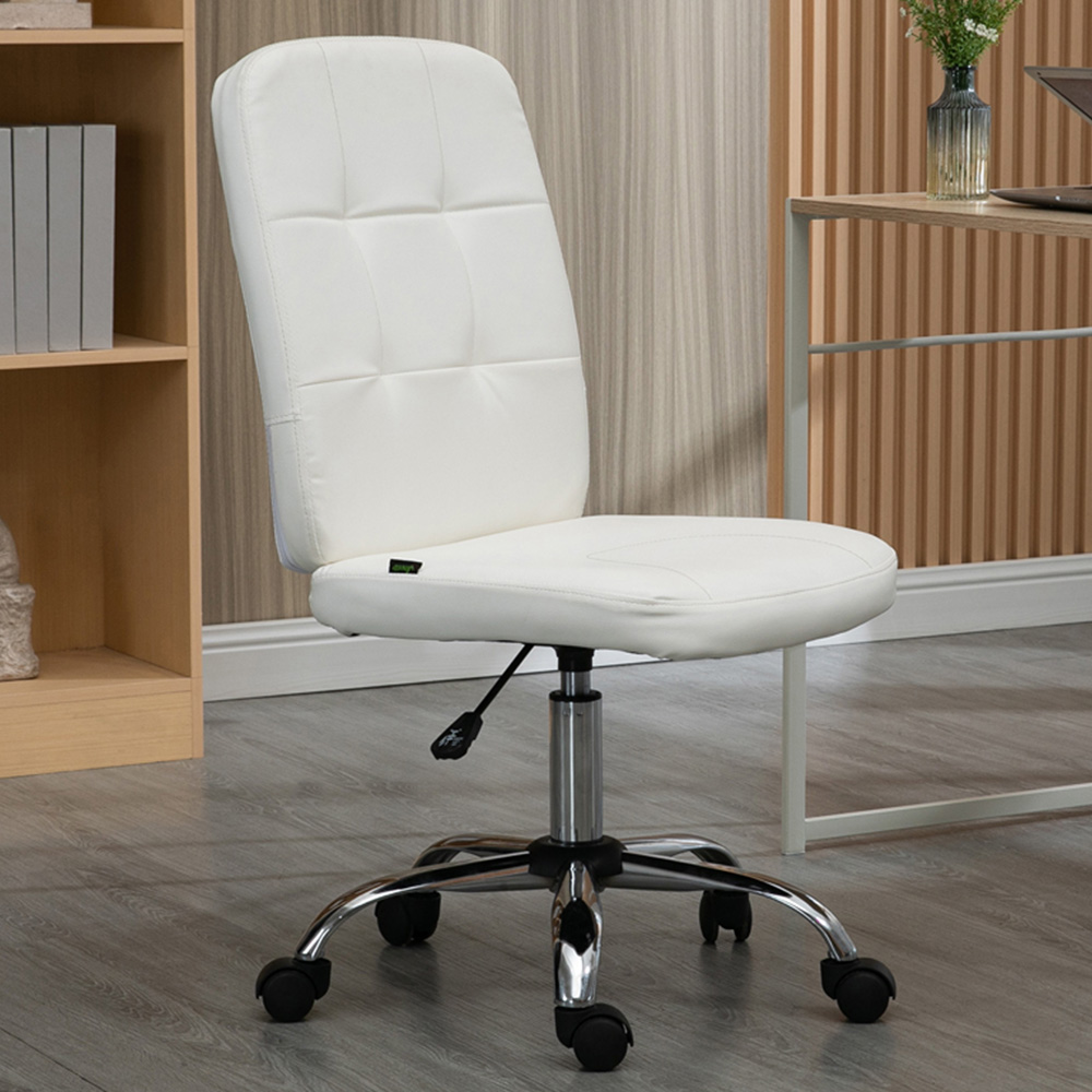 Portland White Curved Back Office Chair with Adjustable Height Image 1