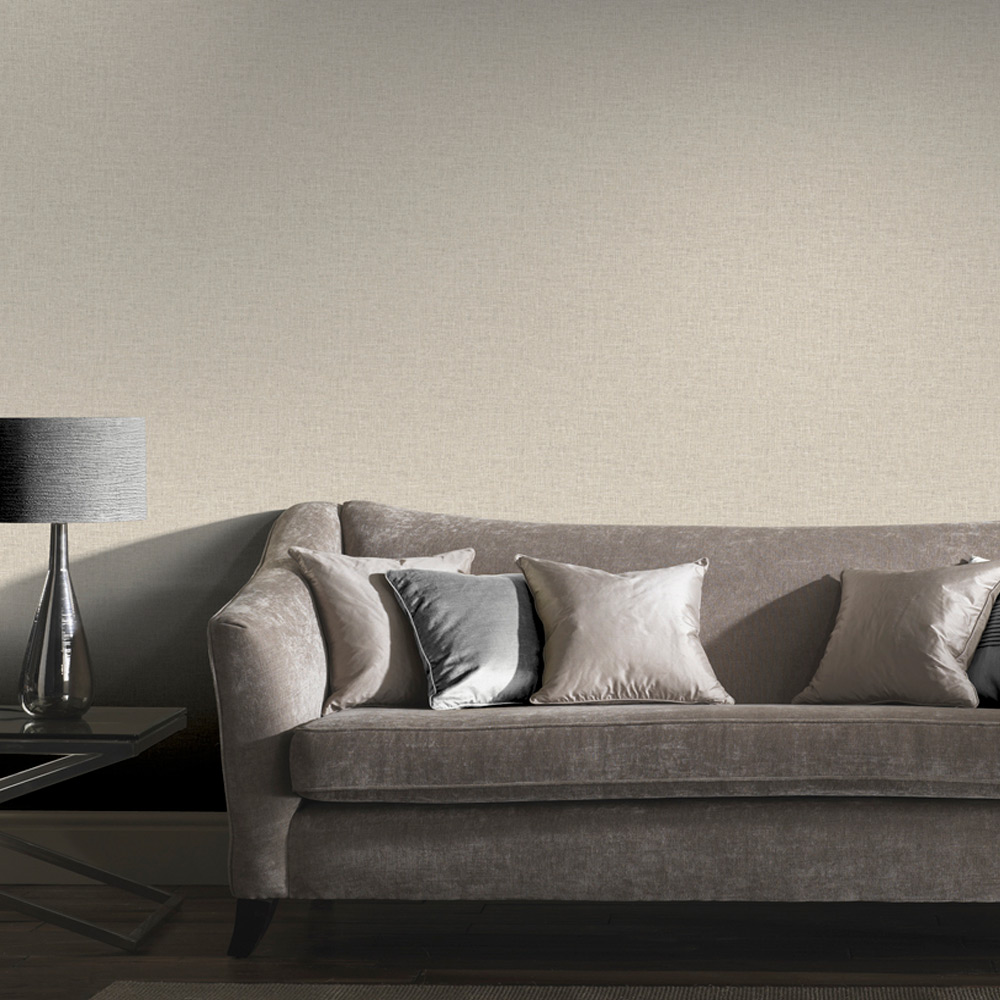 Arthouse Linen Textured Natural Wallpaper Image 3