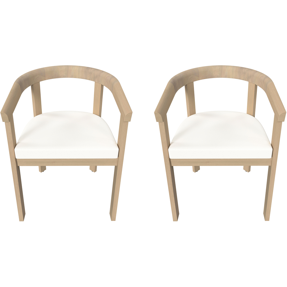 Charles Bentley Delgada Set of 2 Acacia Curved Back Dining Chair with Cushion Image 2