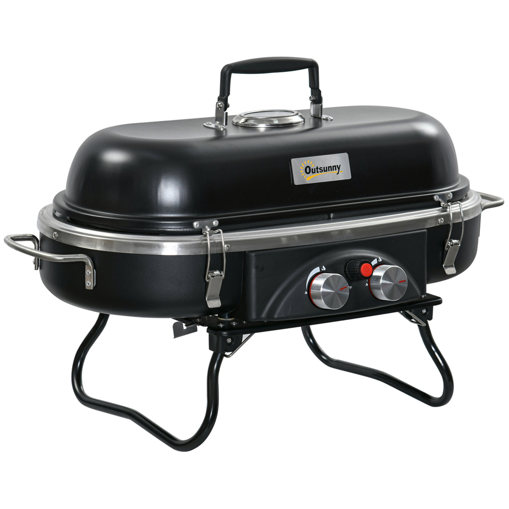Outsunny Black Foldable Tabletop Gas BBQ Grill Image 1