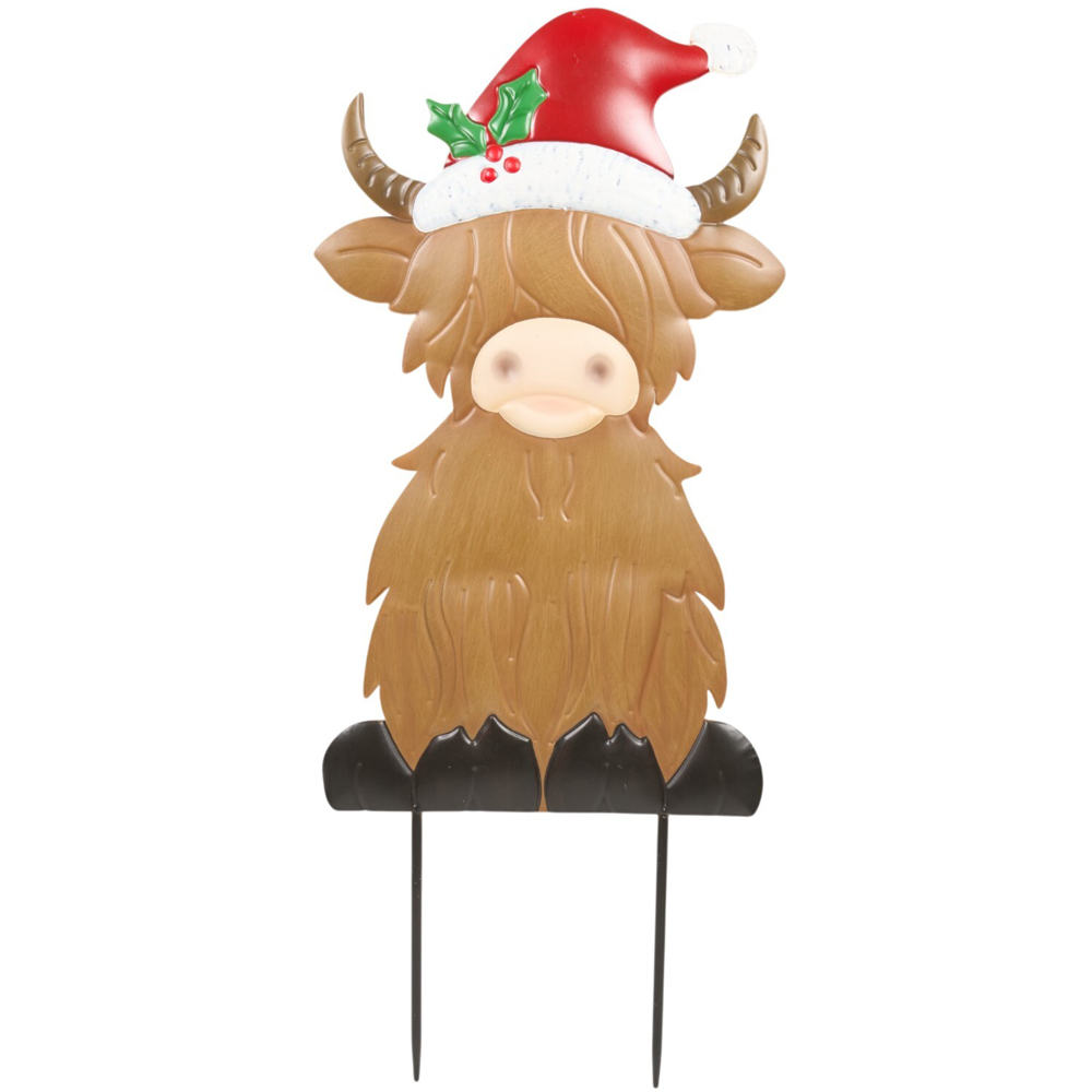 Christmas Highland Cow Stake Image 1