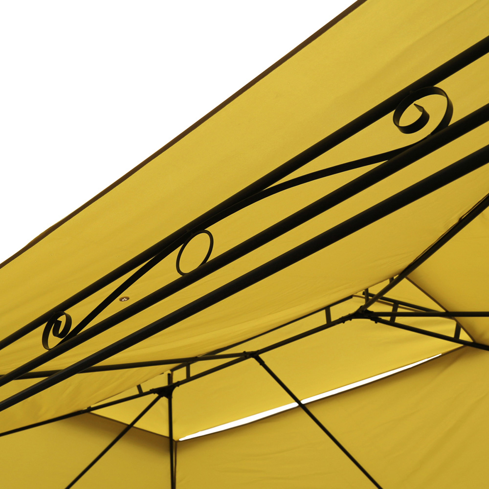Charles Bentley Steel Art Gazebo and Curtain Beige 4 x 3m Image 6