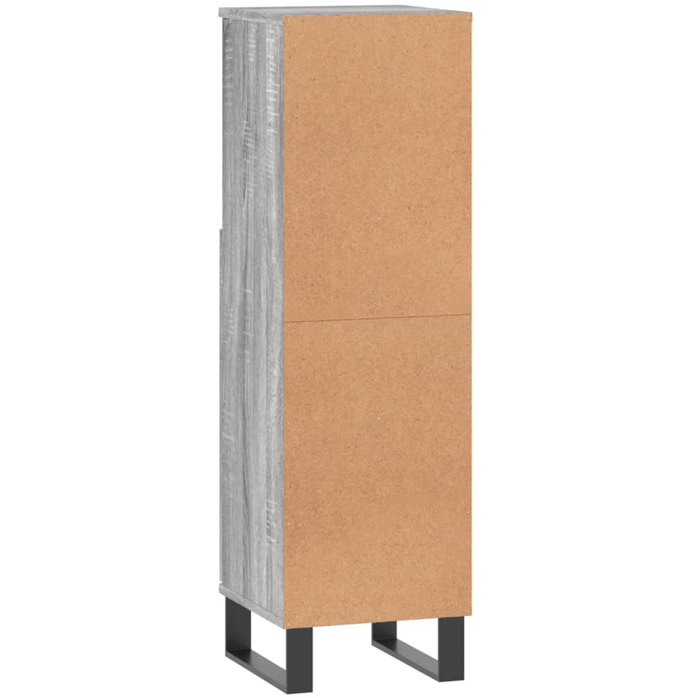 vidaXL Single Door Single Shelf Grey Sonoma Slim Freestanding Bathroom Cabinet Image 4